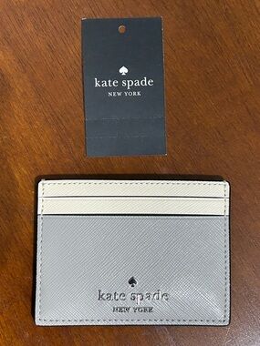 NWT $89 Kate Spade two tone leather card holder